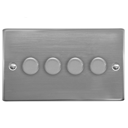 Dimmer Switch 4 gang 400 watt 2 way Polished Stainless