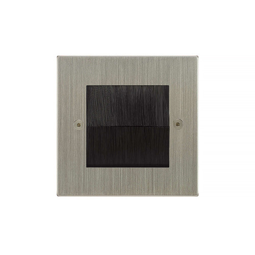 Horizon Square Euro Plate Single Brush Plate Satin Nickel