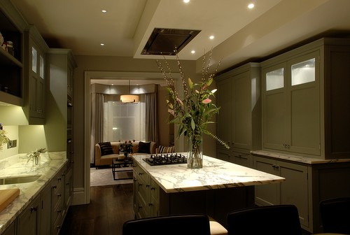 Downlights and cabinet lighting in kitchen