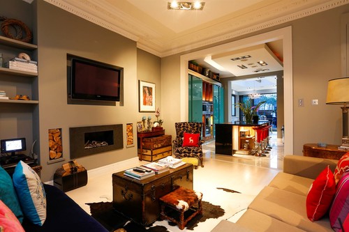 Grid downlights in living room