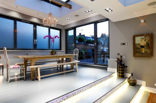 LED tape lighting stairs