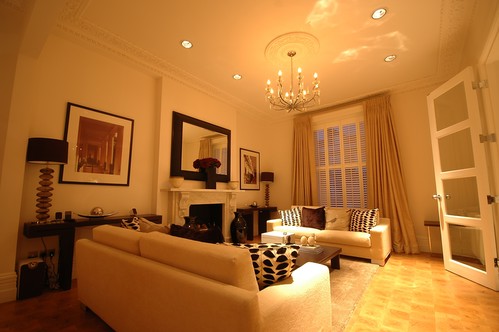 Chandeliers in living room