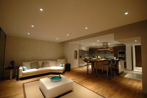 Downlights in living room