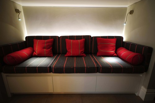 Seat with LED tape and LED reading lights