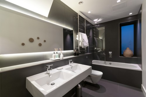 LED Tape around bathroom mirror