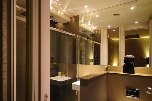 Crystal LED downlights in bathroom