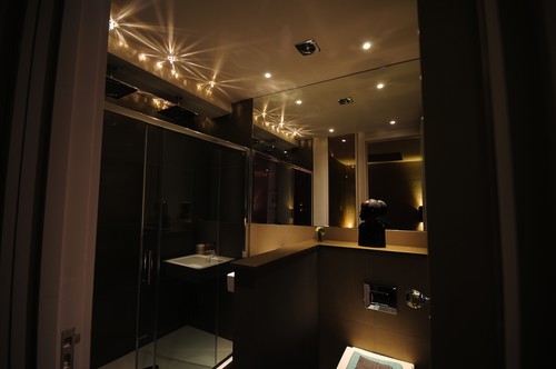 Crystal LED downlights in bathroom