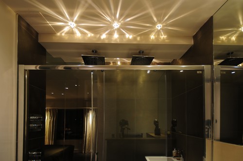 Crystal LED downlights in shower