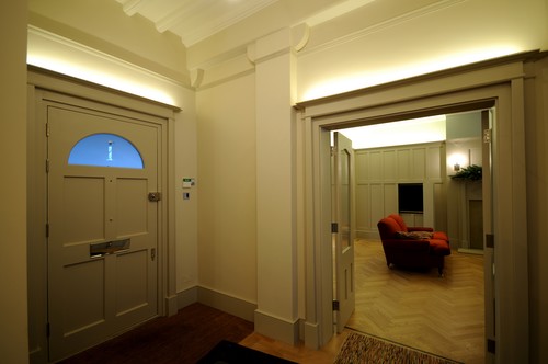 LED tape above door frames