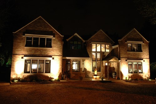 Accent lighting building with uplights