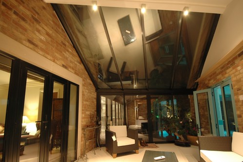 Surfaced downlights in conservatory