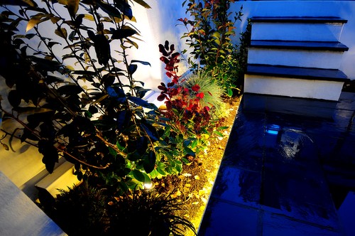 LED tape in flower bed