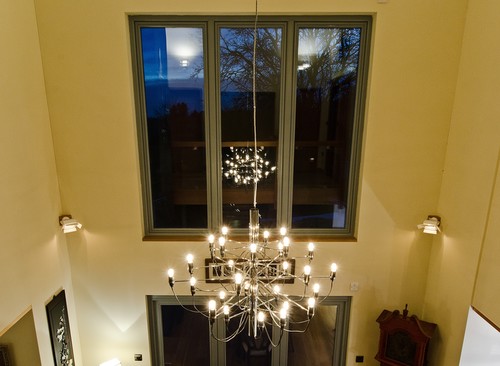 Chandelier in dining room