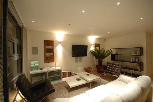 Invisible downlights with glass pillar lights