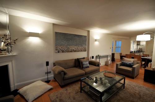 Plaster wall lights in living room