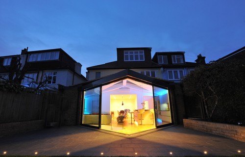 Uplights in patio