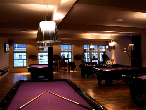 K Tribe pendants above pool tables