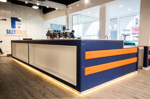 LED tape under reception counter