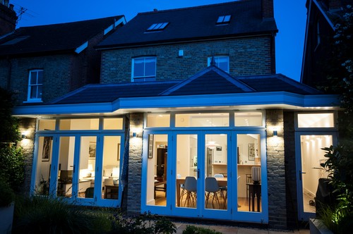 Lantern pillar lights on exterior 