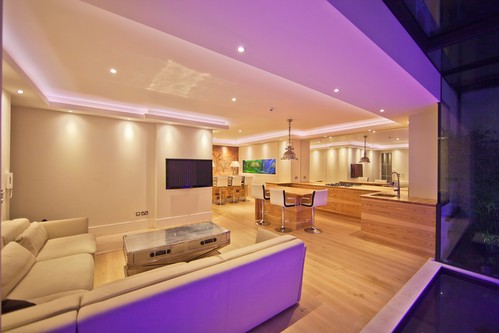 Lowered ceiling with LED tape