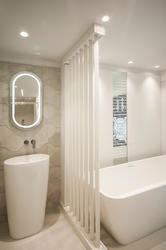 Trimless downlights and illuminated mirror