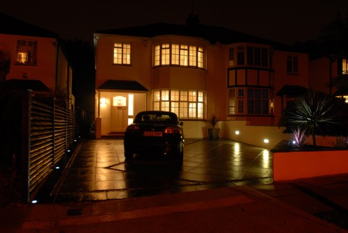 Brick lights in drive