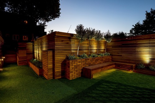 LED hood spike light in garden flower beds