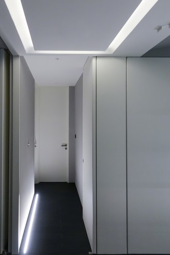 LED tape in recessed plaster extrusions