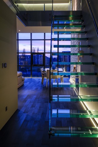 LED tape under staircase