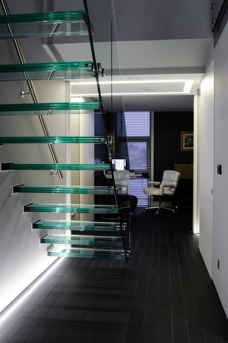 Recessed LED profile under staircase