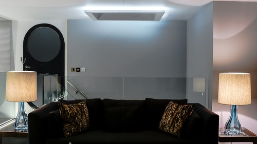 RGB tape in ceiling skylight