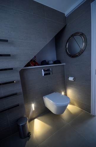 Low level LED lights in bathroom