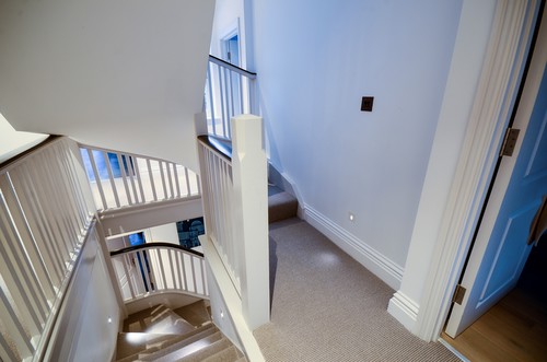 Low level LED lights lighting staircase