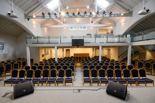 Church hall theatre lights and tube spots