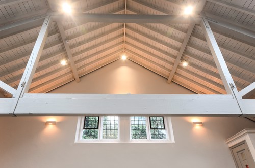 Theatre spots in church roof