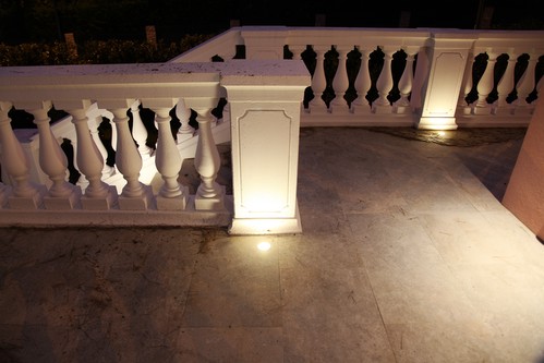 Uplights on balcony