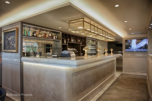 Dropped ceiling over bar with LED Diva strip