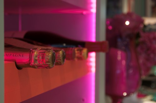 LED tape colour change around wine rack