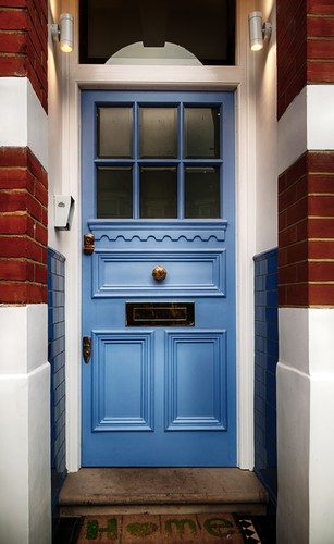 Pillar lights over front door