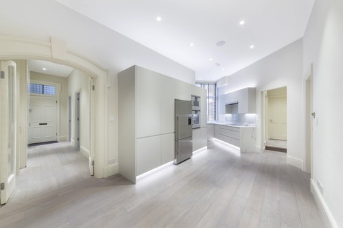 Kitchen with downlights and LED tape