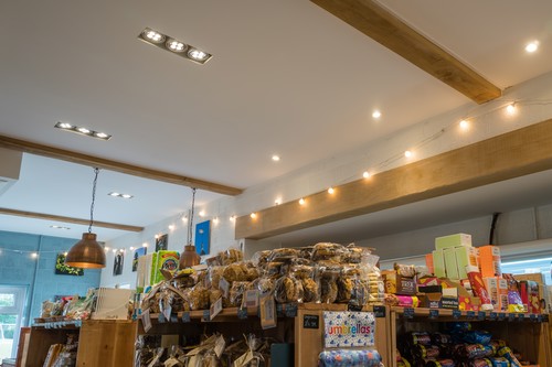 Triple downlights in ceiling 