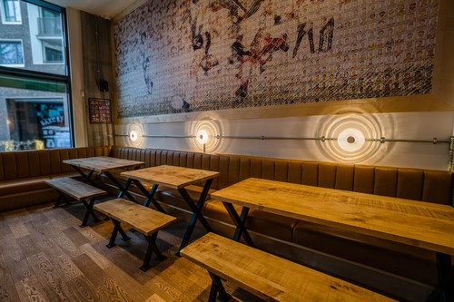 Decorative Wall lights in the seated area