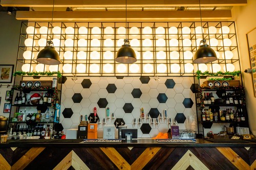 Globe Lights and Pendants over bar