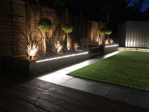 Tape Extrusion recessed in to flower beds