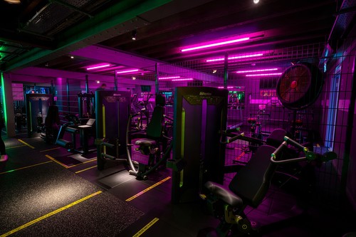 Coloured Stick Lights in Gym