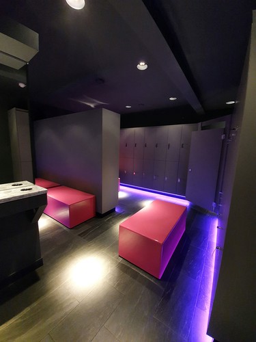 Narrow beam and LED tape in womens changing room