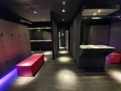 Narrow beam and LED tape in womens changing room