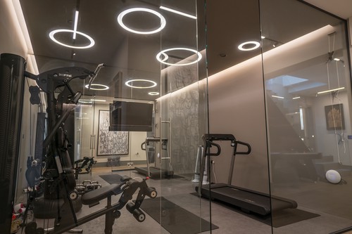 Home Gym with LED ceiling lights