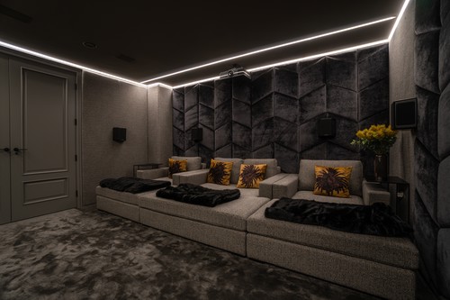 LED Tape fixed into cinema room ceiling