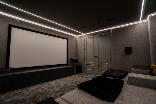 LED Tape fixed into cinema room ceiling